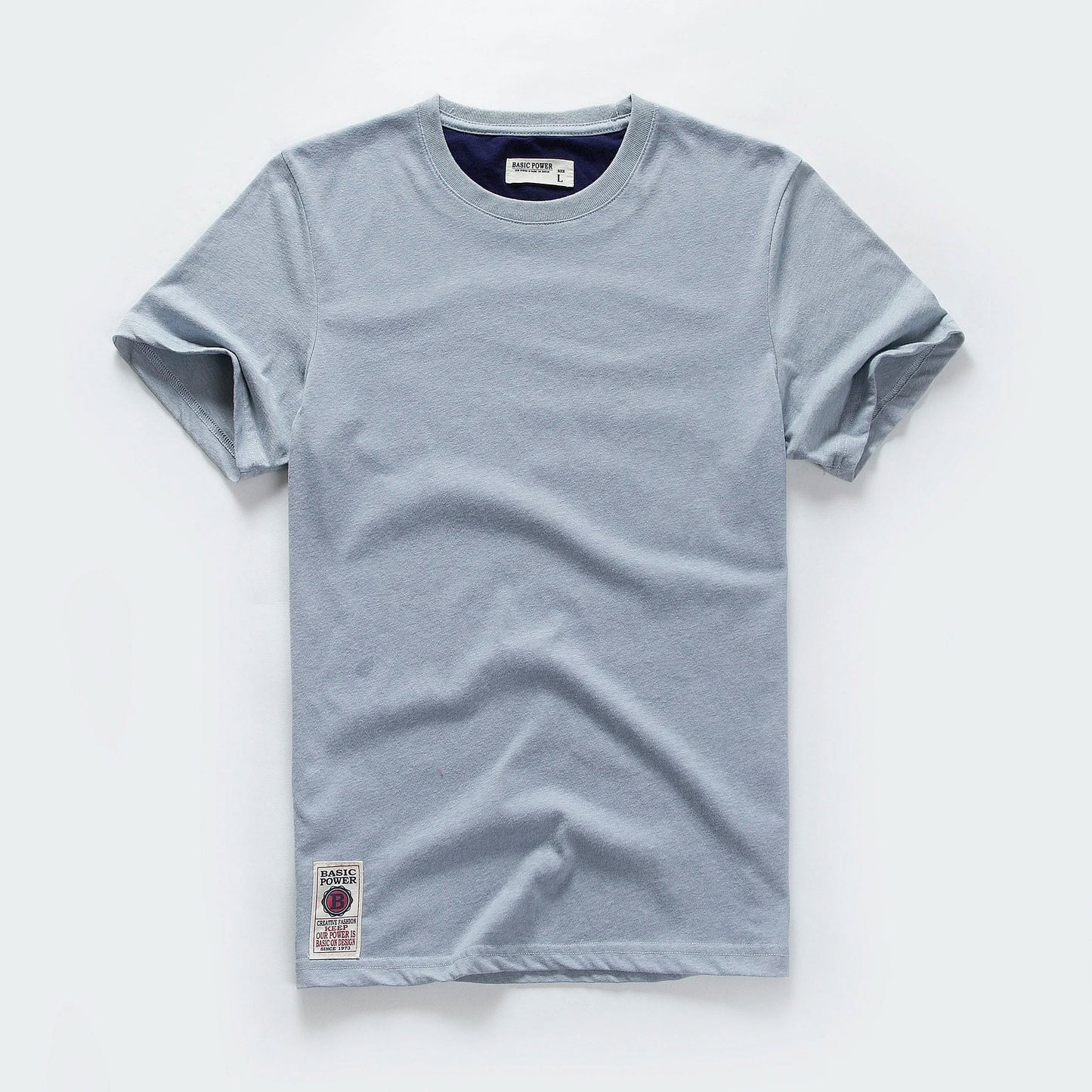 Men's T-Shirt Summer Cotton Solid T-Shirt Men's Short Sleeve Tee Fancy Yarns High Quality Classical Tops T Shirts Color Wine Blu