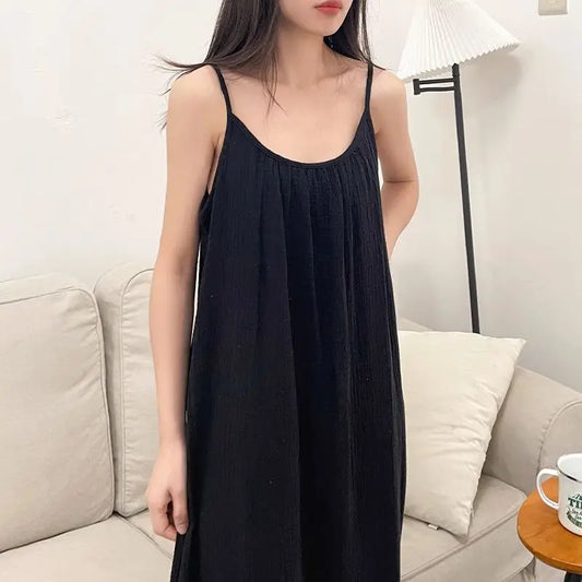 Women's 100% Cotton Muslin Dress Summer Casual Maxi Dress For Women