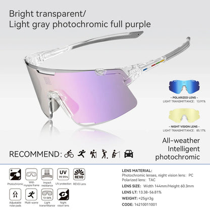 ROAD TO SKY Photochromic Cycling Glasses Bike Polarized Outdoor Sports Sunglasses MTB Eyewear UV400 Bicycle Goggles