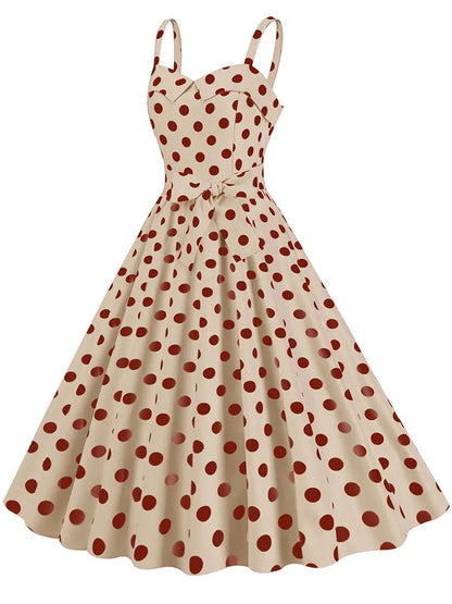 Spaghetti Strap Pink Plaid Dress Women Summer Elegant Vintage 50s Rockabilly Swing Party Dress