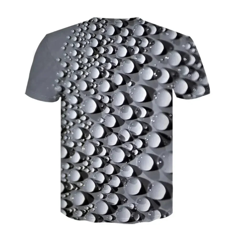 Men's 3D printed T-shirt, oversized loose fitting clothing for men, retro fashionable short sleeved top, fun and affordable roun