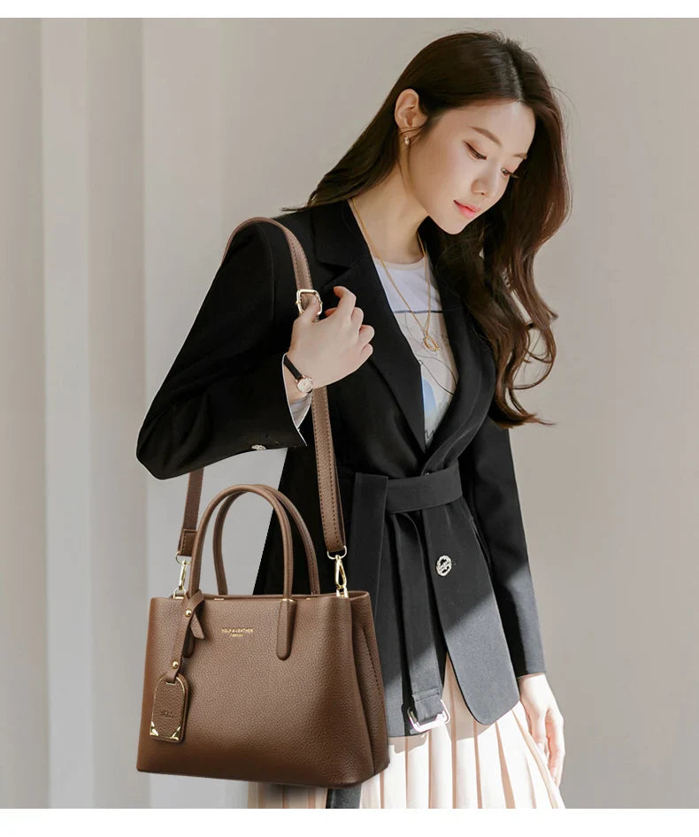 Solid Color pu leather Zipper Sweet Ladies Tote Bags on Sale 2025 High Quality Large Capacity Concise Shoulder Bags for Women