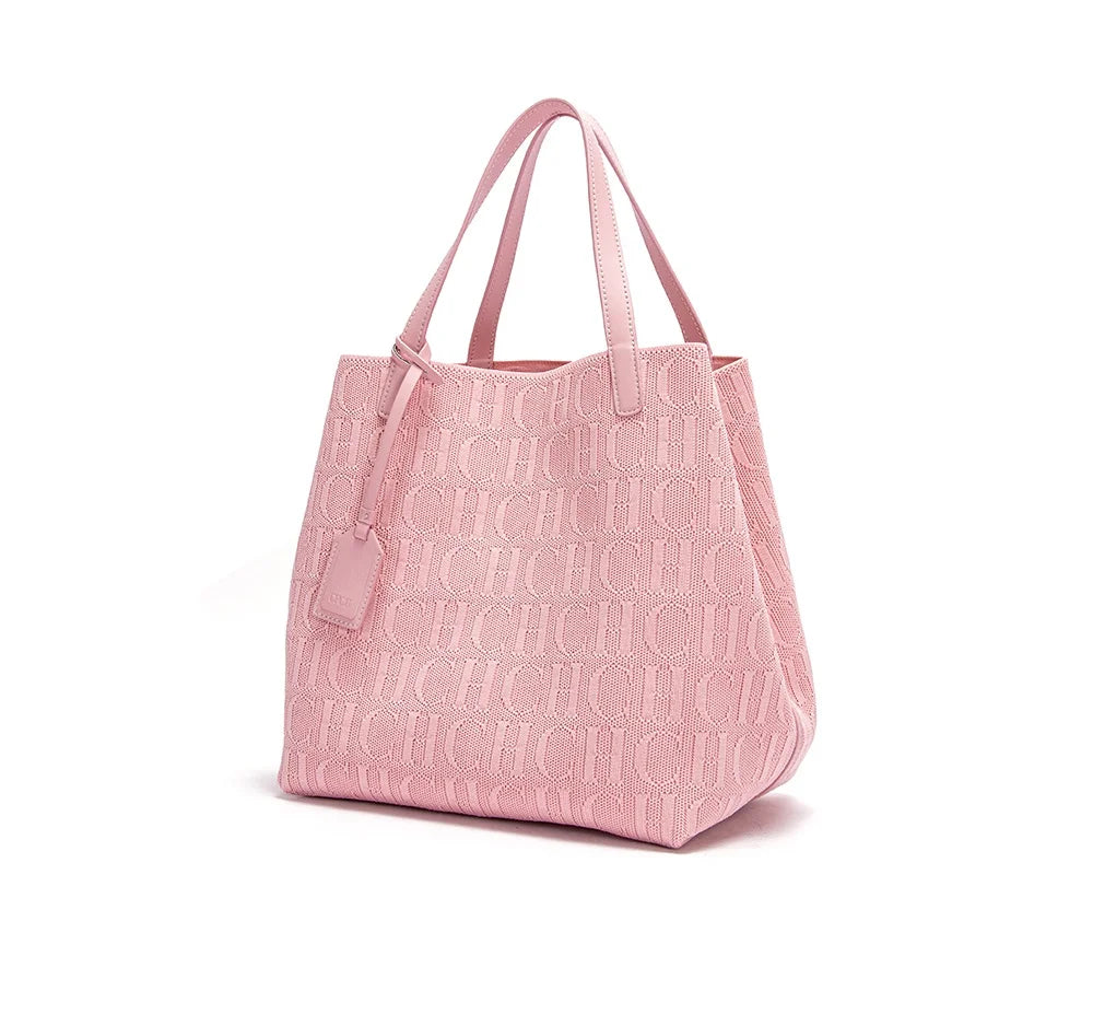 High Quality Craft Large Capacity Handbag Ladies Shoulder Bag Fashion Classic New Pure Color Outer Pocket Ladies Handbag