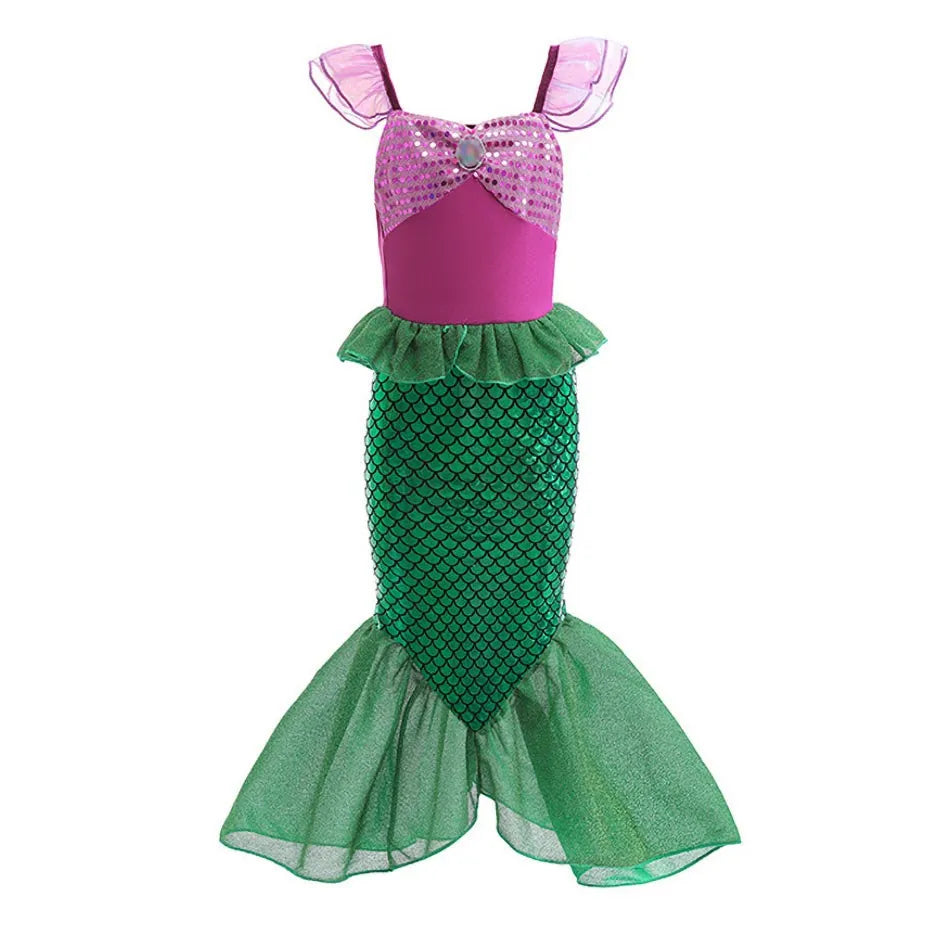Kids Encanto Mirabel Isabela Dolores Costume Girls Elsa Belle Rapunzel Mermaid Carnival Cosplay Dress Children Princess Clothes