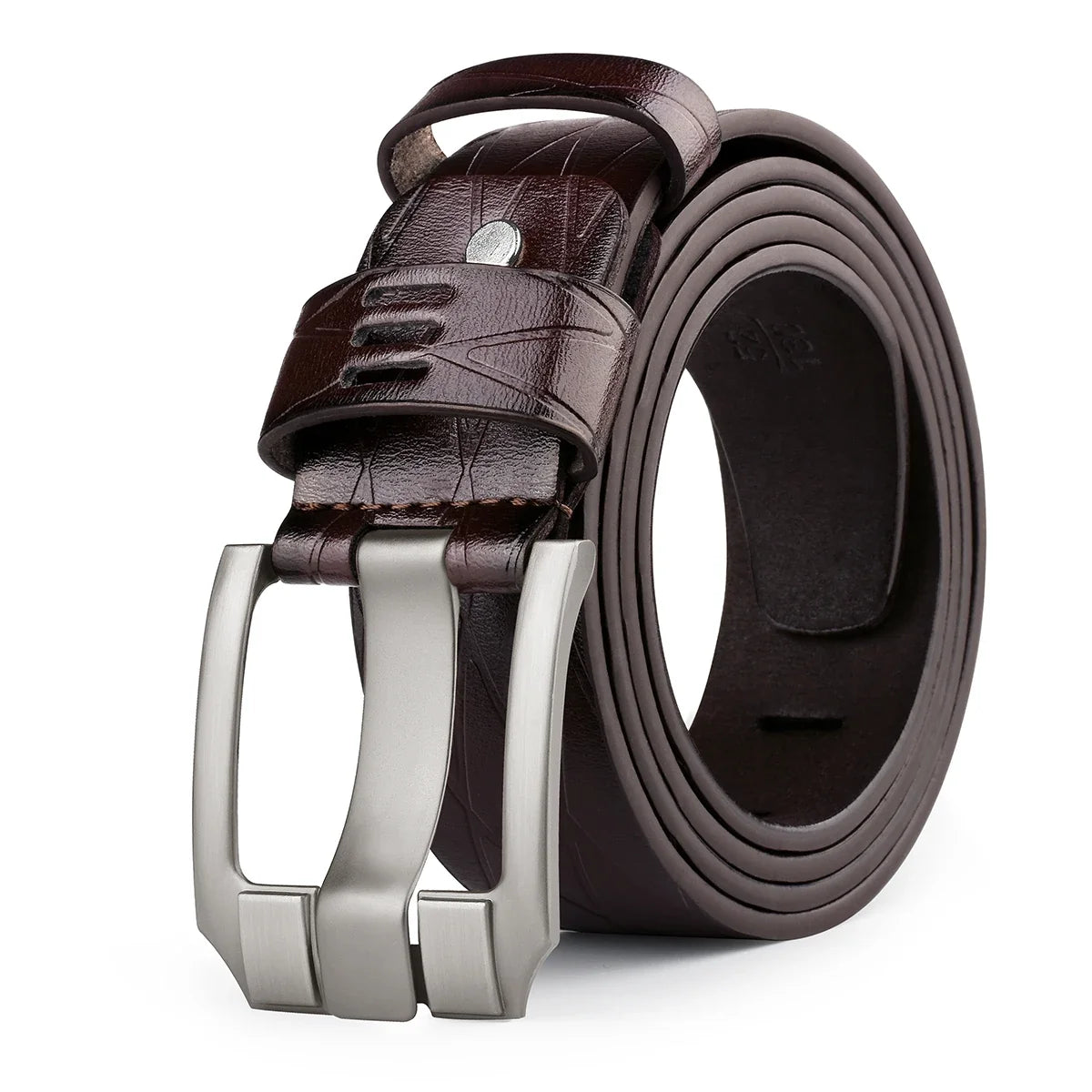Pure Leather Belt, Men's Casual Leather Belt, Young People's Needle Buckle Denim Belt