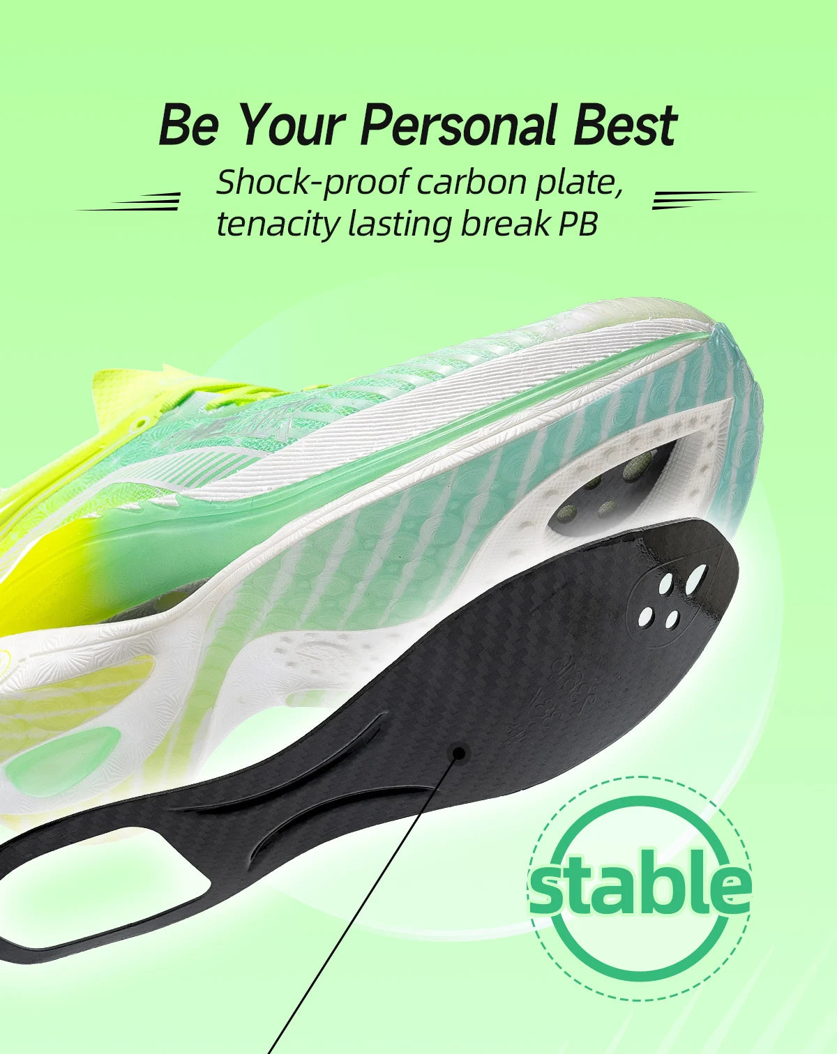 Pace Beam Marathon Running Shoes for Men Anti-slip Ultra-light Rebound Athletic Shoes Carbon Plate Sport Walking Sneakers