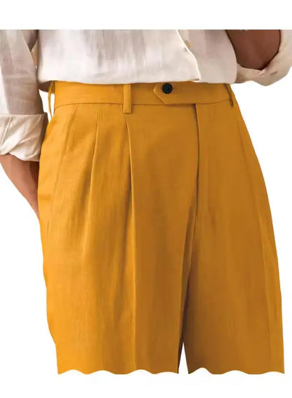 Premium Men's Pants Pleated Wide-Leg Dress Chinos Business Daily Office Versatile Formal Casual Trousers Banquet Wedding Summer