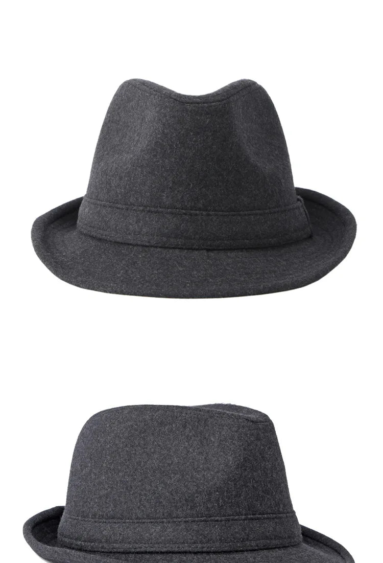 Gentleman Hat Men's British Style Retro Simple Pure Color  Top Hat Men's Casual Jazz Hat