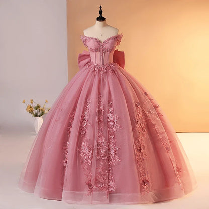 Pink 15 Quinceanera Dresses Ball Gown Sweet Lace Party Dresses 15 Year Old Dress For Quinceanera Customized Princess Gown 2025