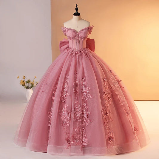 Pink 15 Quinceanera Dresses Ball Gown Sweet Lace Party Dresses 15 Year Old Dress For Quinceanera Customized Princess Gown 2025