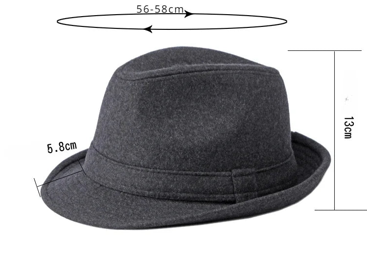 Gentleman Hat Men's British Style Retro Simple Pure Color  Top Hat Men's Casual Jazz Hat