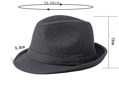 Gentleman Hat Men's British Style Retro Simple Pure Color  Top Hat Men's Casual Jazz Hat