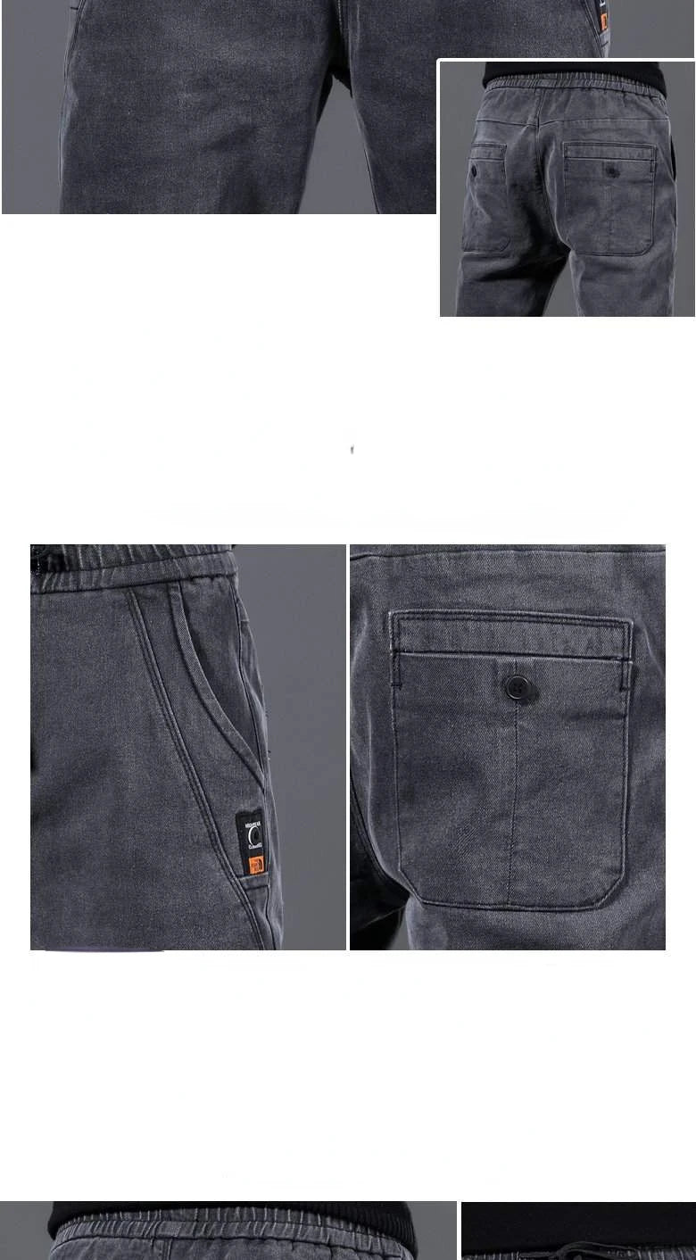 New Man Pants Hip Hop Harem Jeans Men Trousers Loose Joggers Denim Casual Sweatpants Korea Trousers Streetwear Men Clothing