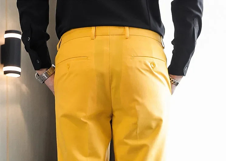 Formal Pants Men 2024 New Elegant Man Office Work Pants Casual Elastic Men's Trousers Men 17 Colors Pantalones Hombre