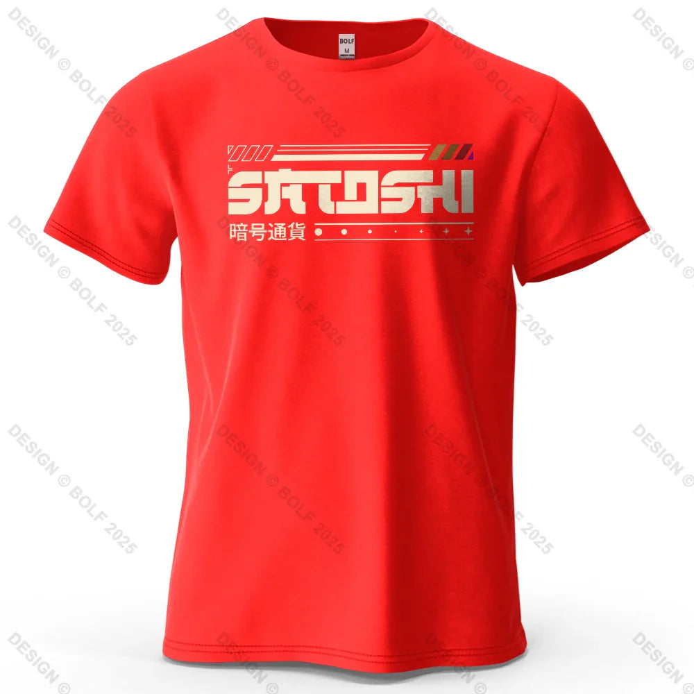 Satoshi and Crypto Printed Men's T-Shirt 100% Cotton Oversized Tech Theme Outfits Graphic Tees for Women Tops Tees Streetwear