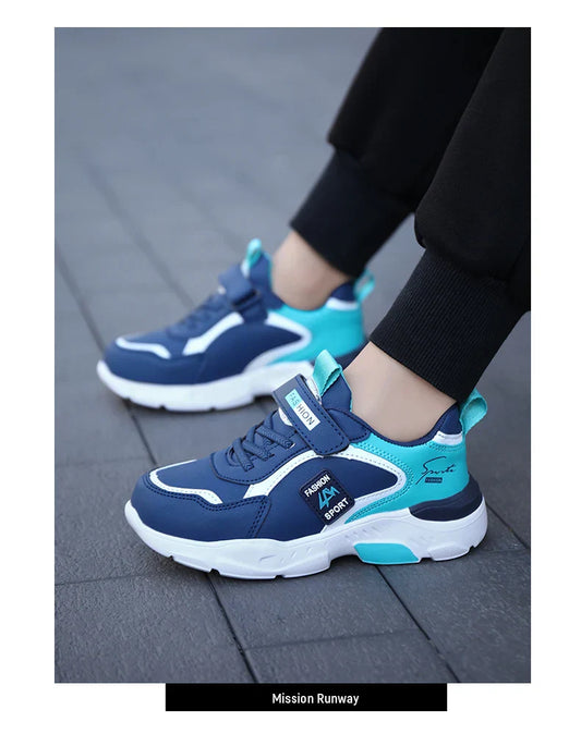 Children Running Shoes Boys Girls Basketball Sneakers Kids Shoes Leather Outdoor Comfortable Sports Tennis Shoes School Students