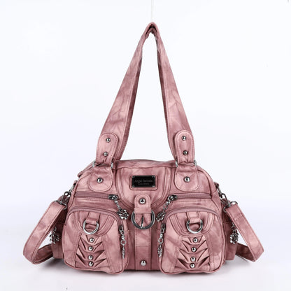 Women Handbags Fashion Satchel Top-handle Handbag PU Shoulder Bag 10.6"x8.3" Dumpling Pack Multi-pockets Shoulder Bags