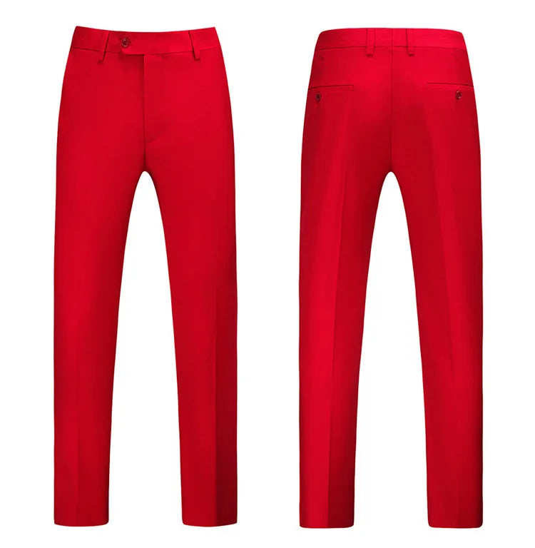 19 Color High Quality Men's Solid Color Slim Fit Suit Pants 2025 Fashion Formal Business Social Groom Wedding High End Trousers