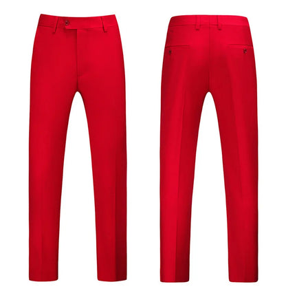 19 Color High Quality Men's Solid Color Slim Fit Suit Pants 2025 Fashion Formal Business Social Groom Wedding High End Trousers