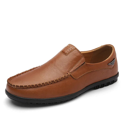 Genuine Leather Men Casual Shoes Luxury Brand Mens Loafers Moccasins Breathable Slip on Black Driving Shoes Plus Size 37-47