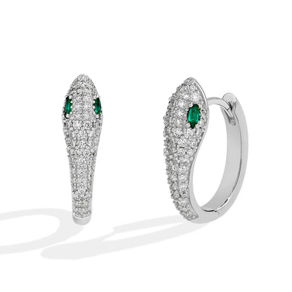 Snake Hoop Lab Diamond Earring S925 Sterling Silver Moissanite Drop Earrings for Women Fine Jewelry Birthday Gift