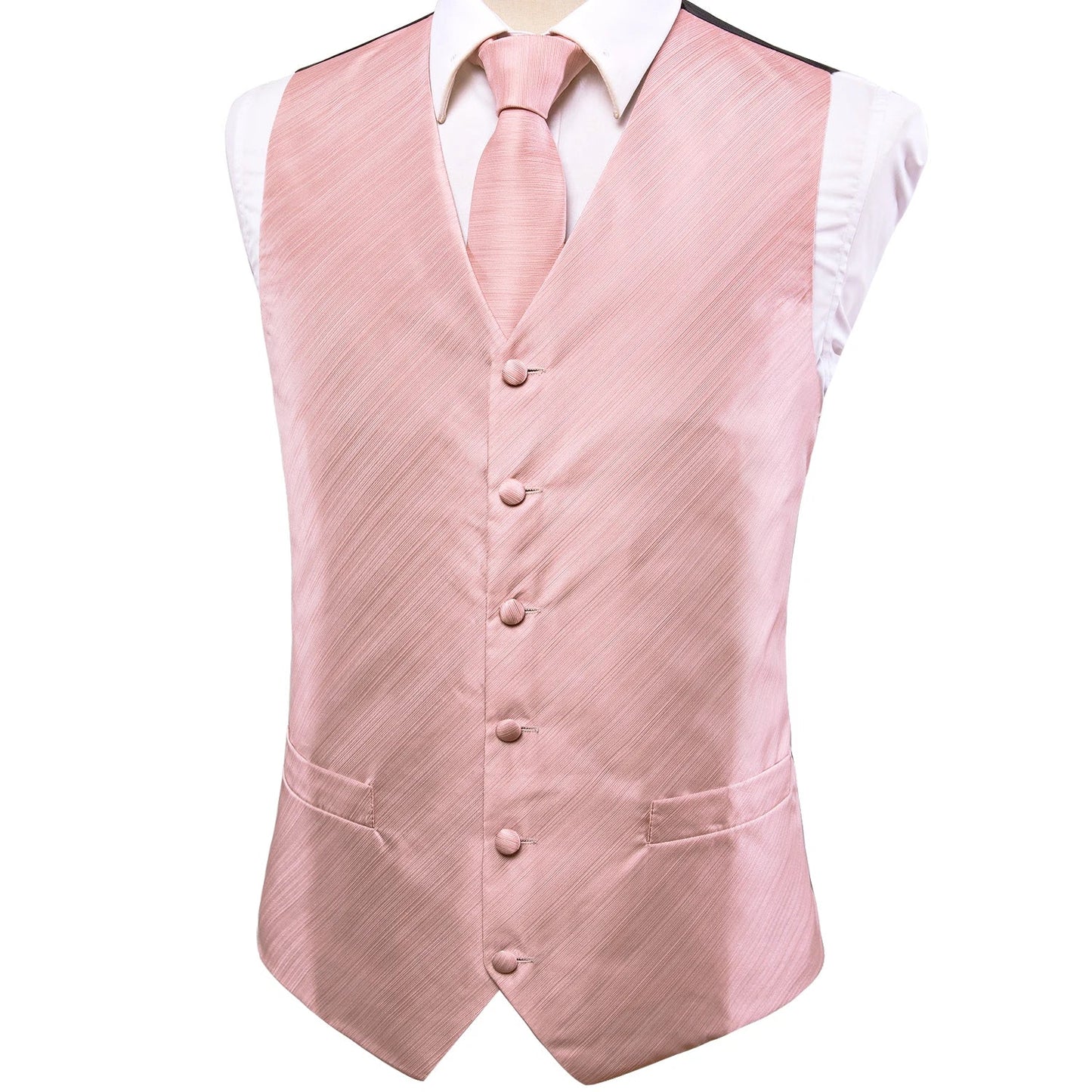 Business Black Men Vest Formal Silk Solid Paisley Jacquard Waistcoat Jacket NeckTie Hanky Cufflinks for Men Designer Gift Hi-Tie