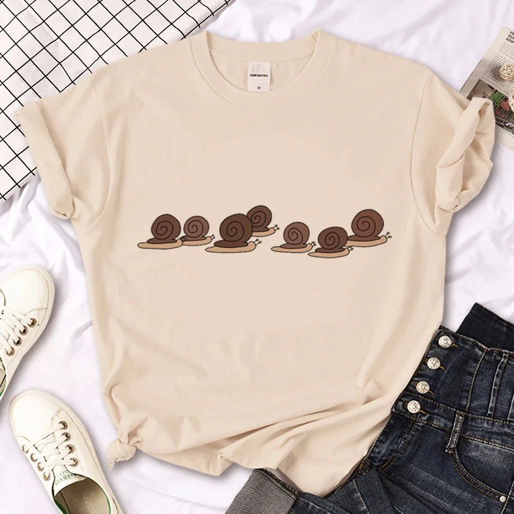 Snail t shirt women manga anime harajuku tshirt girl harajuku clothing