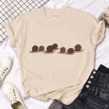 Snail t shirt women manga anime harajuku tshirt girl harajuku clothing