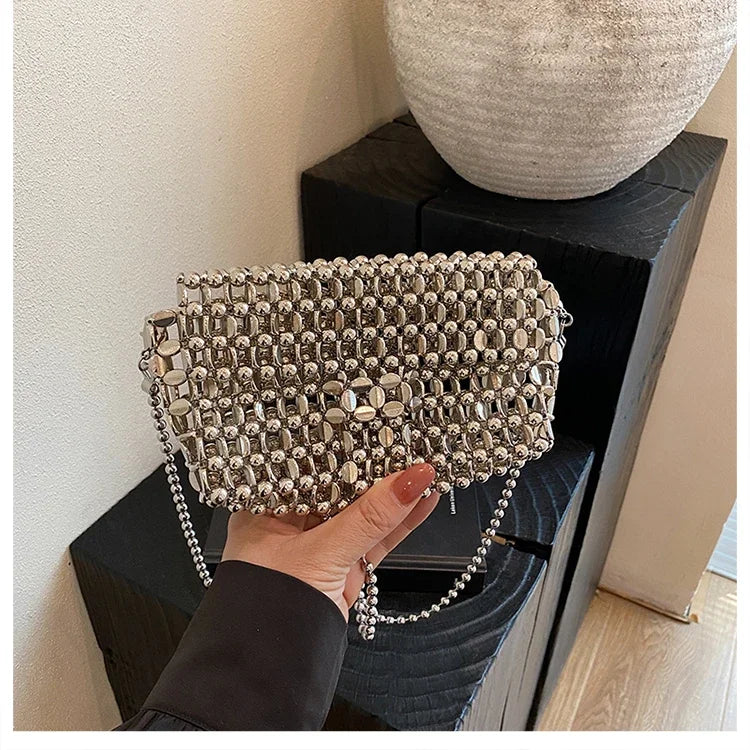 PU Sense of Luxury Solid Color Evening Bags Hollow Out Temperament 2025 Hot Sale Ladies Bags Versatile Fashion Shoulder Bags