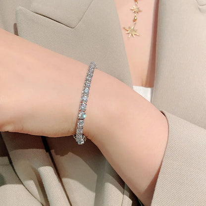 Bull Full 2.5mm 3.5mm D Color Moissanite Tennis Bracelet for Women Wedding Party Fine Jewelry S925 Silver Link Bracelets