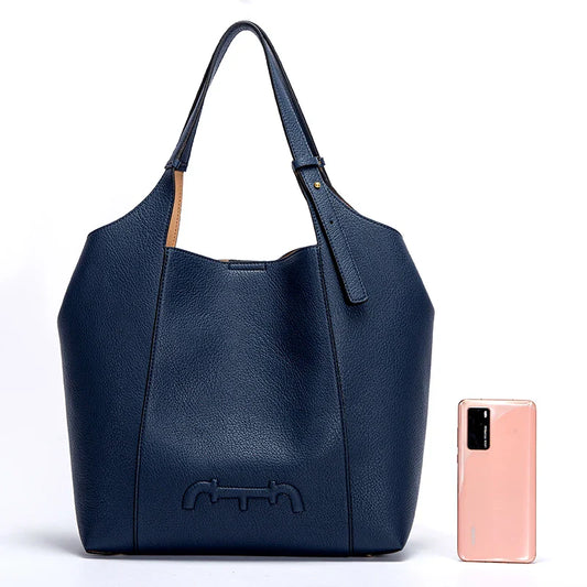 Seasonal New Simple Solid Colour Ladies Handbag Fashion Retro Large Capacity Daily Travel Essential Commuting Versatile