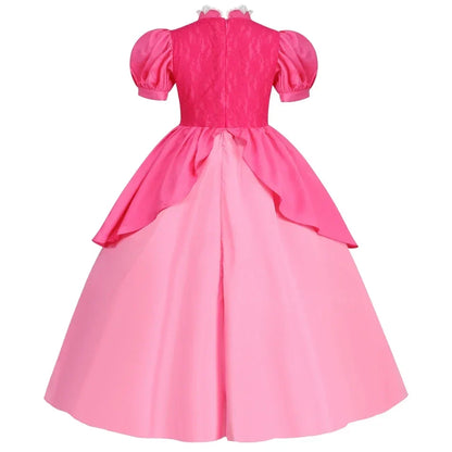 Rosalina Dress Girls Peach Costume Daisy Cosplay Children Birthday Party Carnival Fancy Outfit