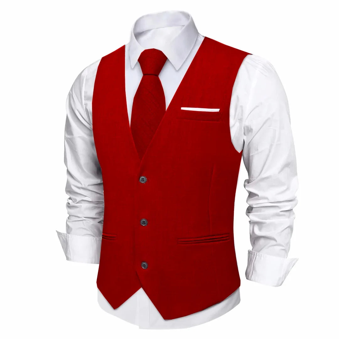 Fashion Men Vest Blue Single Breasted V Neck Solid Waistcoat For Wedding Birthday Party Prom Business Daily Casual Men Suit Vest
