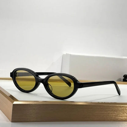 Luxury Small Oval Women's Sunglasses Handmade Acetate High Quality Original Brand Design UV400 Prescription Eyeglasses for Men