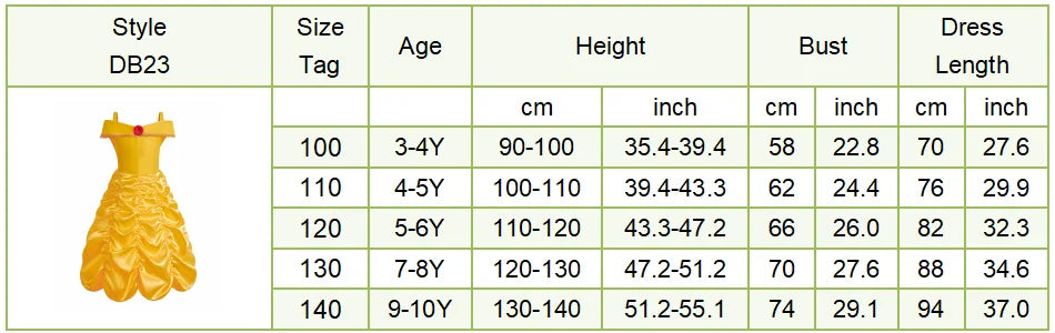 Girls Halloween Belle Dresses Girl Snow White Dress Kids Christmas Carnival Cosplay Clothes Children Princess Costumes
