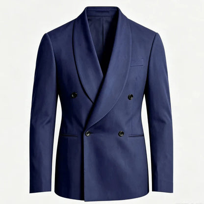 Luxury Men's Summer Blazer Shawl Lapel Slim Fit Double Breasted Suit Jacket Business Casual Wedding Groom Tuxedo Formal Party