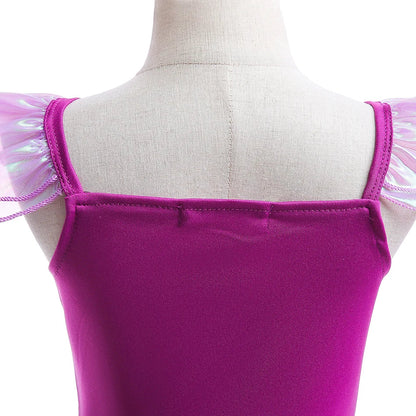 Ariel Little Mermaid Short Sleeve Tulle Dress for Girls Cosplay Princess Costume Carnival Birthday Party Outfit 2-8Y Vestido