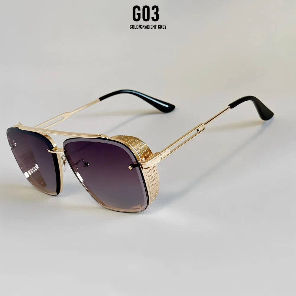 Square Punk Sunglasses For Men Vintage Steampunk Sunglasses Women Trendy Retro Luxe Fashion Glasses Gafas De Sol Hombre Oculos