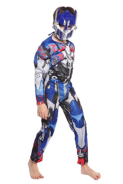 Halloween Boys Purim Optimus Muscle Prime Costume Robot Cars Jumpsuit Boy Superhero Book Week Child Fancy Dress