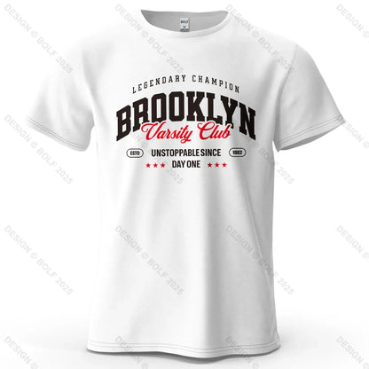Brooklyn Printed Men's T-Shirt 100% Cotton Oversized City Graphic Tees for Women Tops Tees Casual Streetwear