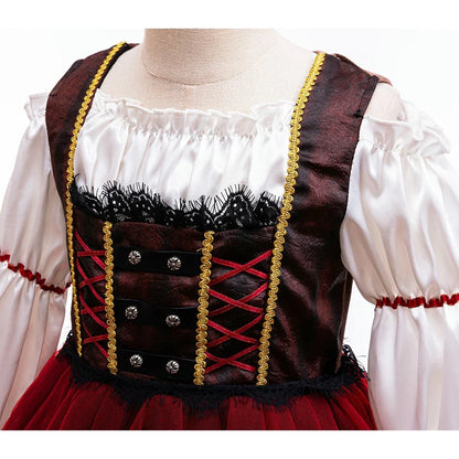 Halloween Girl Pirate Dress Pirates Caribbean Role Playing Costume Children Princess Dress Pirate Captain Performance Costume