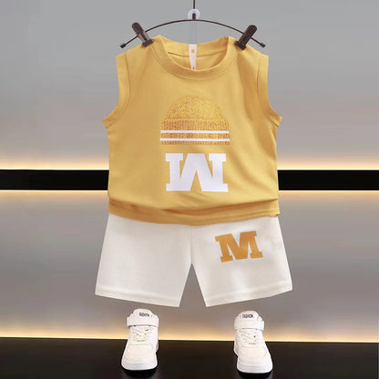 1Set Boys Girls Leisure Set Fashion Cartoon Children Short Sleeve Shorts Sets Summer Kids Clothes Baby Tee+Short Pants Tracksuit