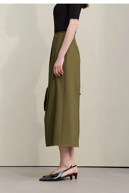 Women's Skirt 2026 Summer New Solid Color Wrinkle-Resistant Elegant Office Versatile Long Pleated Skirt For Women 12622145