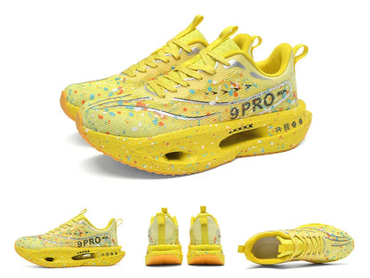 New Carbon Plate Men's Running Shoe Night Fluorescent Cushioning Sneakers Women Lace-Up Lightweight Casual Shoes Jog Shoes