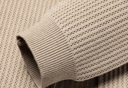 High-Quality Men's Knitted Cardigans Solid Color Simple Business Lapel Knitwear Coat Man Autumn New Long Sleeves Sweater Jacket