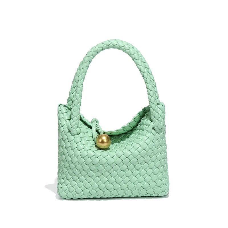 Summer Woven Shoulder Bag for Women Crossbody Tote Bag for Women Small Handbag Vegan Leather Purse Tote Handbag Hobo Bag