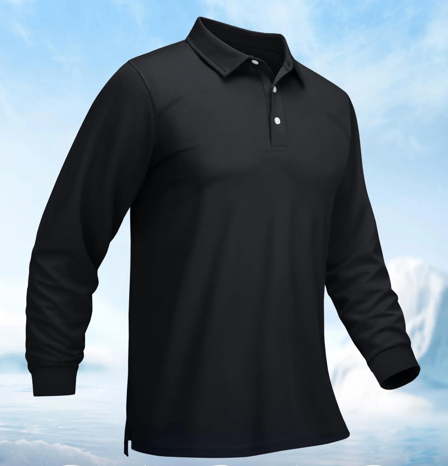 Men Sports Polo Shirts Quick Dry Golf T-shirts Breathable Work Shirts Casual Office Shirts Lightweight Top Long Sleeve