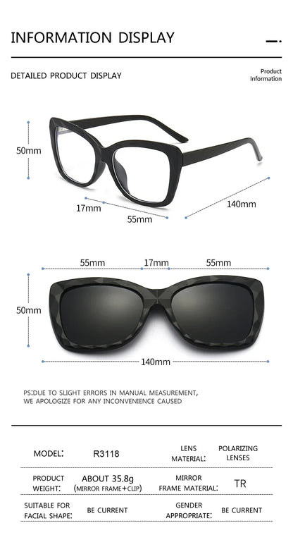 Cycling Polarized Sunglasses 6 In 1 Sets TR90 Anti-Glare Men Magnet Sunshade High Quality Colorful Clip On Sun Glasses UV400