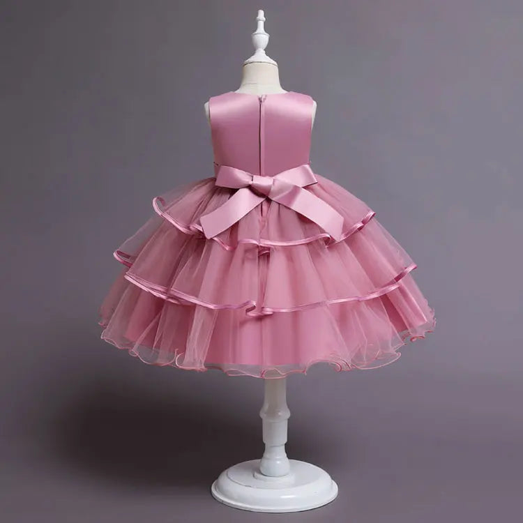 Fashion Prom Flower Girl Dresses Summer Kids Dresses for Girls Lace Sleeveless Children Girls Party Dress 2-10 Years