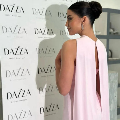Customized Pink Glitter Long Silk Scarves Strapless robes de soirée Sleeveless Party Dresses Floor-Length Prom Dress 2025